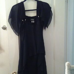 Chic Asymmetrical Black Dress